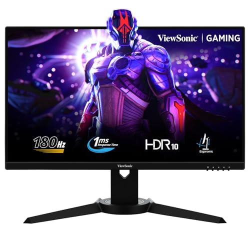 ViewSonic XG2709 60.96 Cm 27 Inch FHD IPS Gaming Monitor with 180Hz, 1Ms, Height Adjustment, AMD Free Sync, Srgb104%, HDR10, Bezelless, Eye Care, Wall Mount, Game Mode, HDMI, DP, VGA.