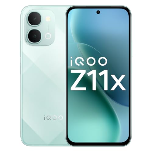 iQOO Z11x 5G (Prismatic Green, 6GB RAM, 128 GB Storage) | Dimensity 7400-Turbo Processor | 7200 mAh Battery Smartphone | Powered by OriginOS 6