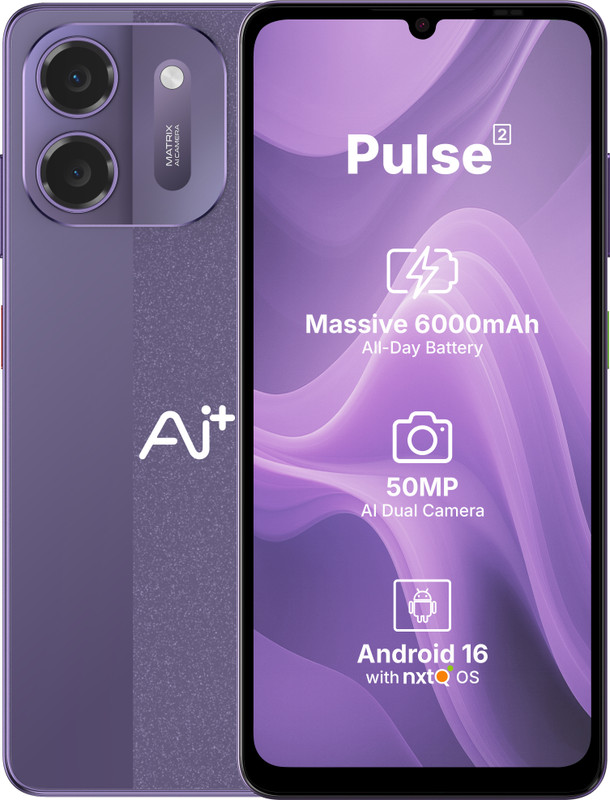 Ai+ Pulse 2 (Purple, 128 GB)(6 GB RAM)