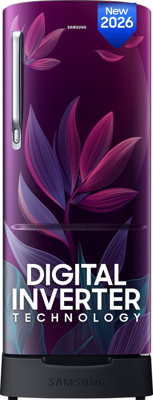 Samsung 183 L Direct Cool Single Door 4 Star Refrigerator with Base Drawer  with Digital Inverter, Single Touch Defrost, 2026 Model(PARADISE BLOOM PURPLE, RR20H28249R/NL)