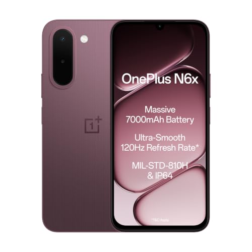 OnePlus N6x | 4GB+128GB | Burgundy Red | 7000mAh Battery | Power for Days | 48-Months Smoothness | Smooth 120Hz Display | Largest 5300mm2 Cooling System | Military-Grade Durability